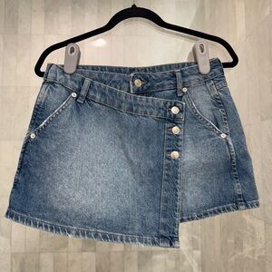 Free People Blue Denim Mini Skirt